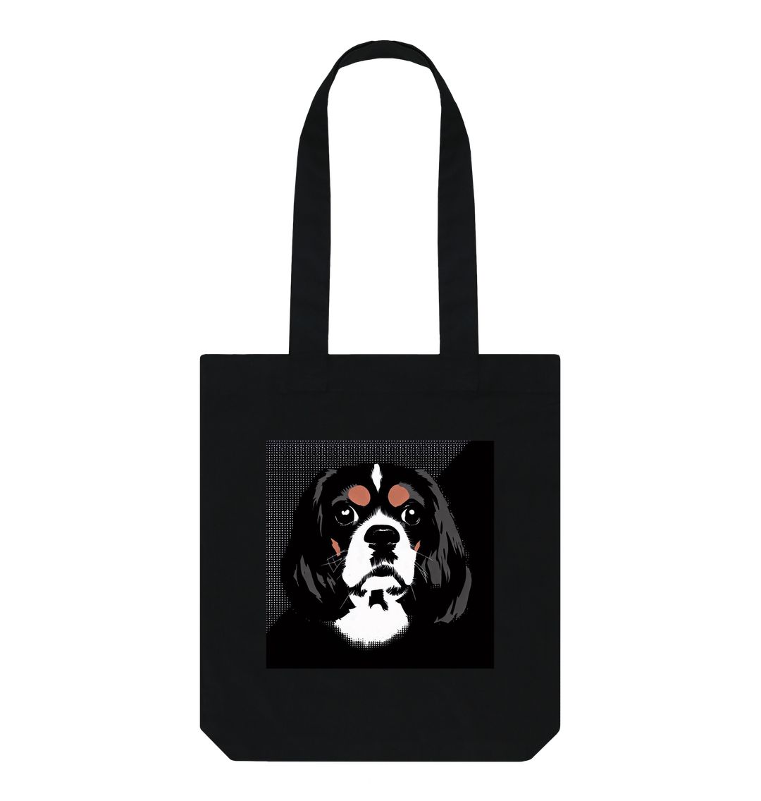 Black King Charles Cavalier Tote Bag