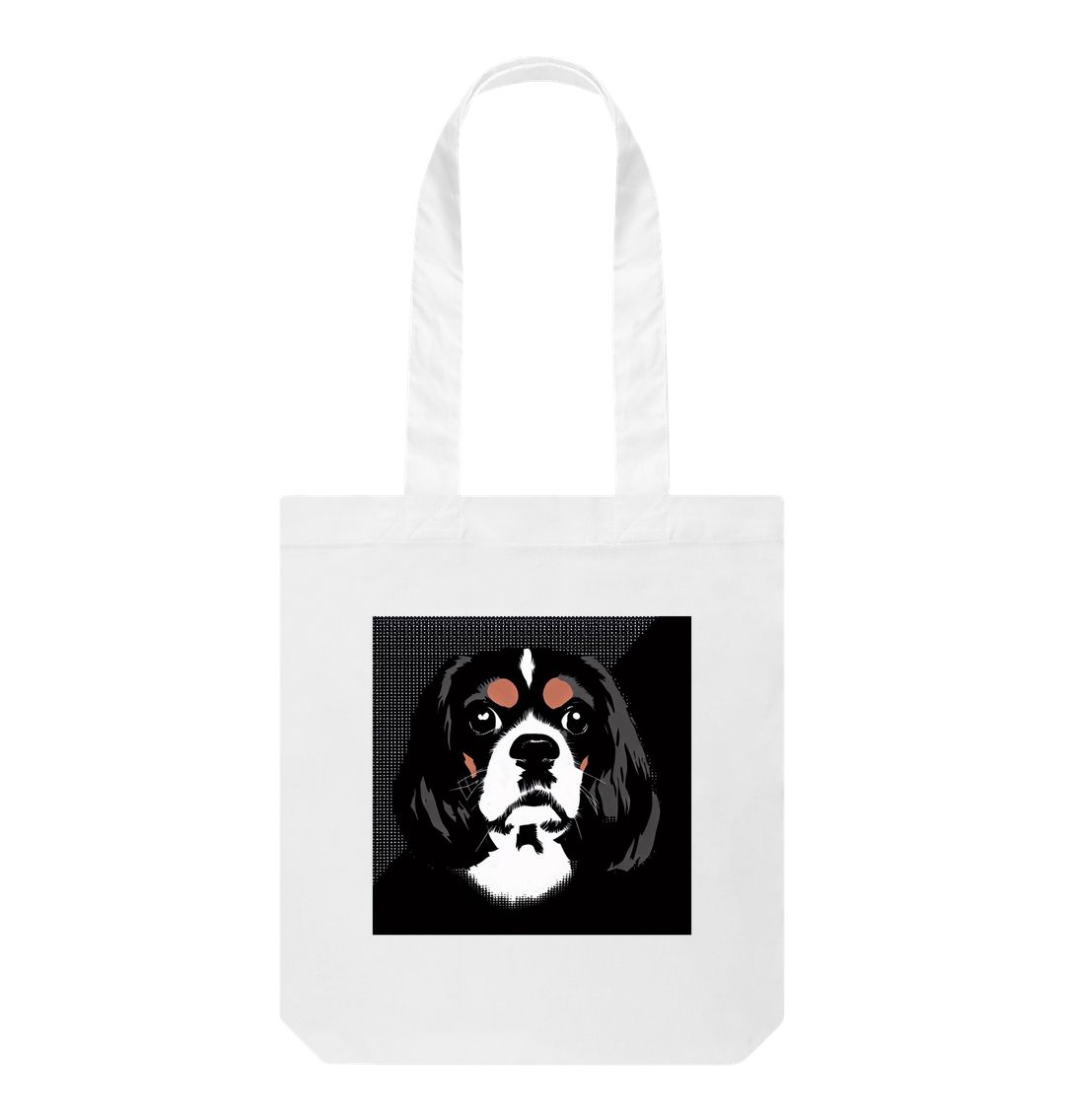 White King Charles Cavalier Tote Bag