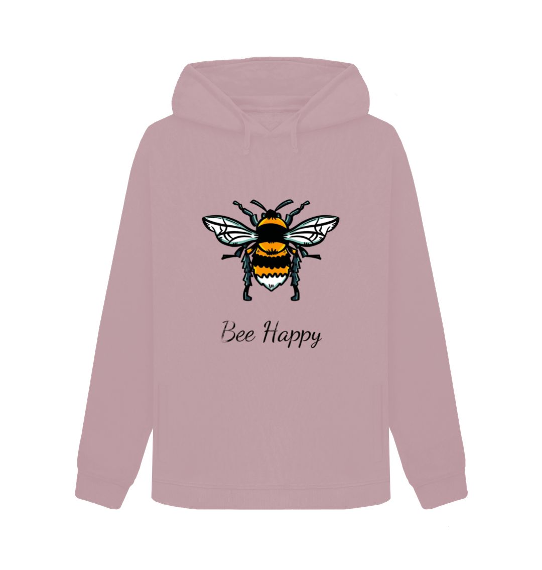 Mauve Women's Hoodie - Bee Happy