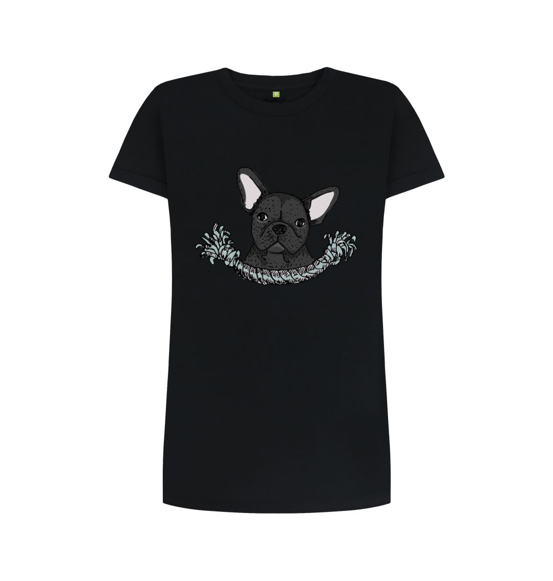 Black Women's French Bulldog Dress Tee
