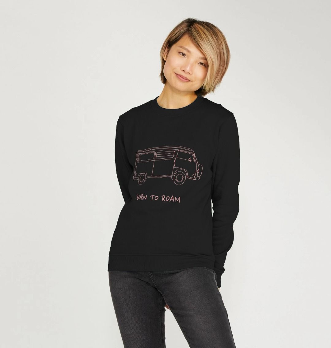 Women's Crew Neck Sweater - Born To Roam