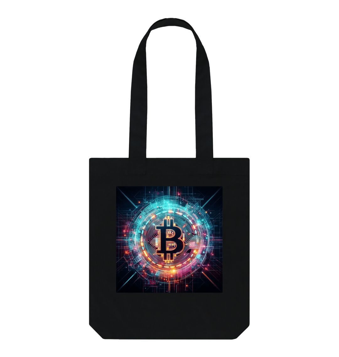 Black Bitcoin Tote Bag