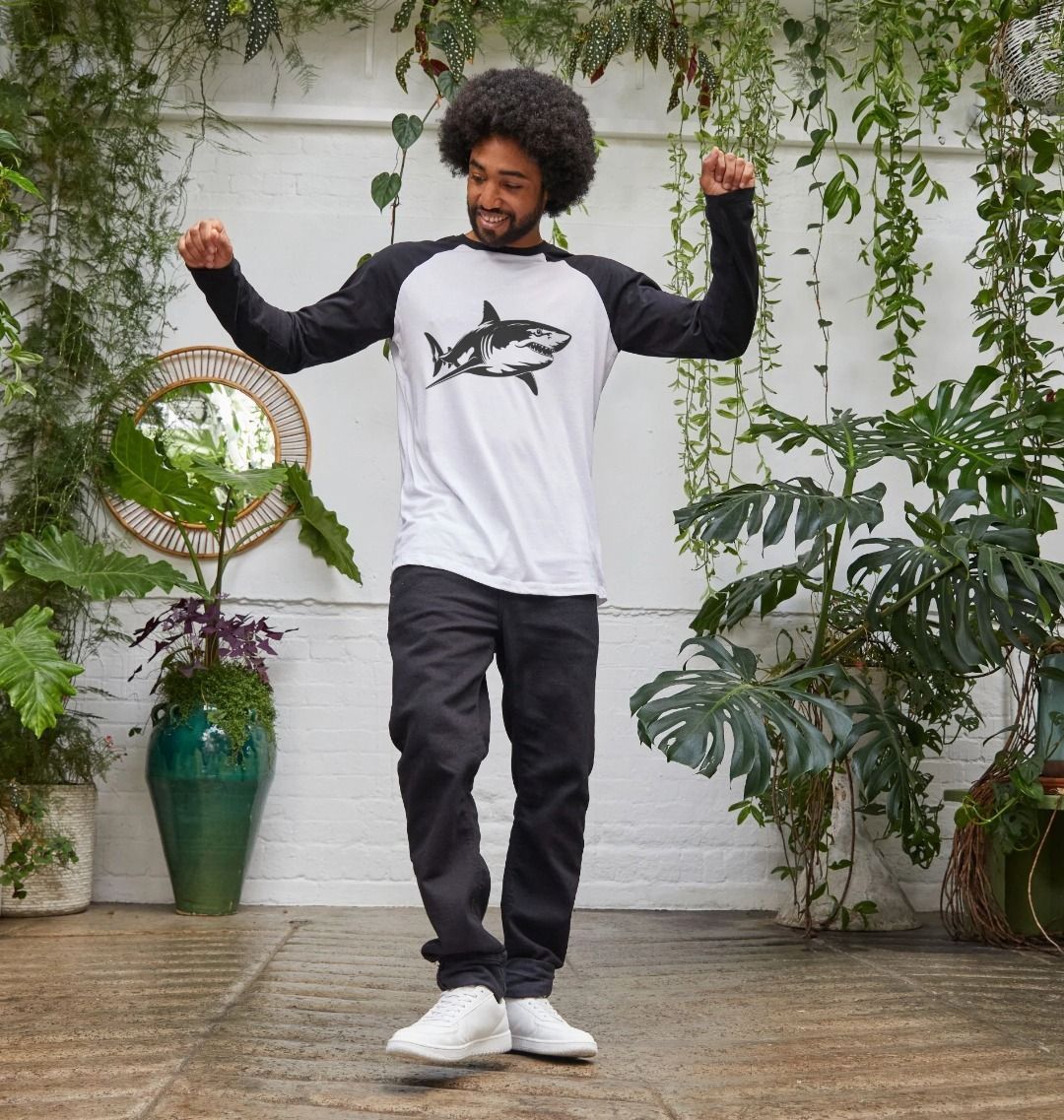 Mens Shark Long Sleeve T-Shirt