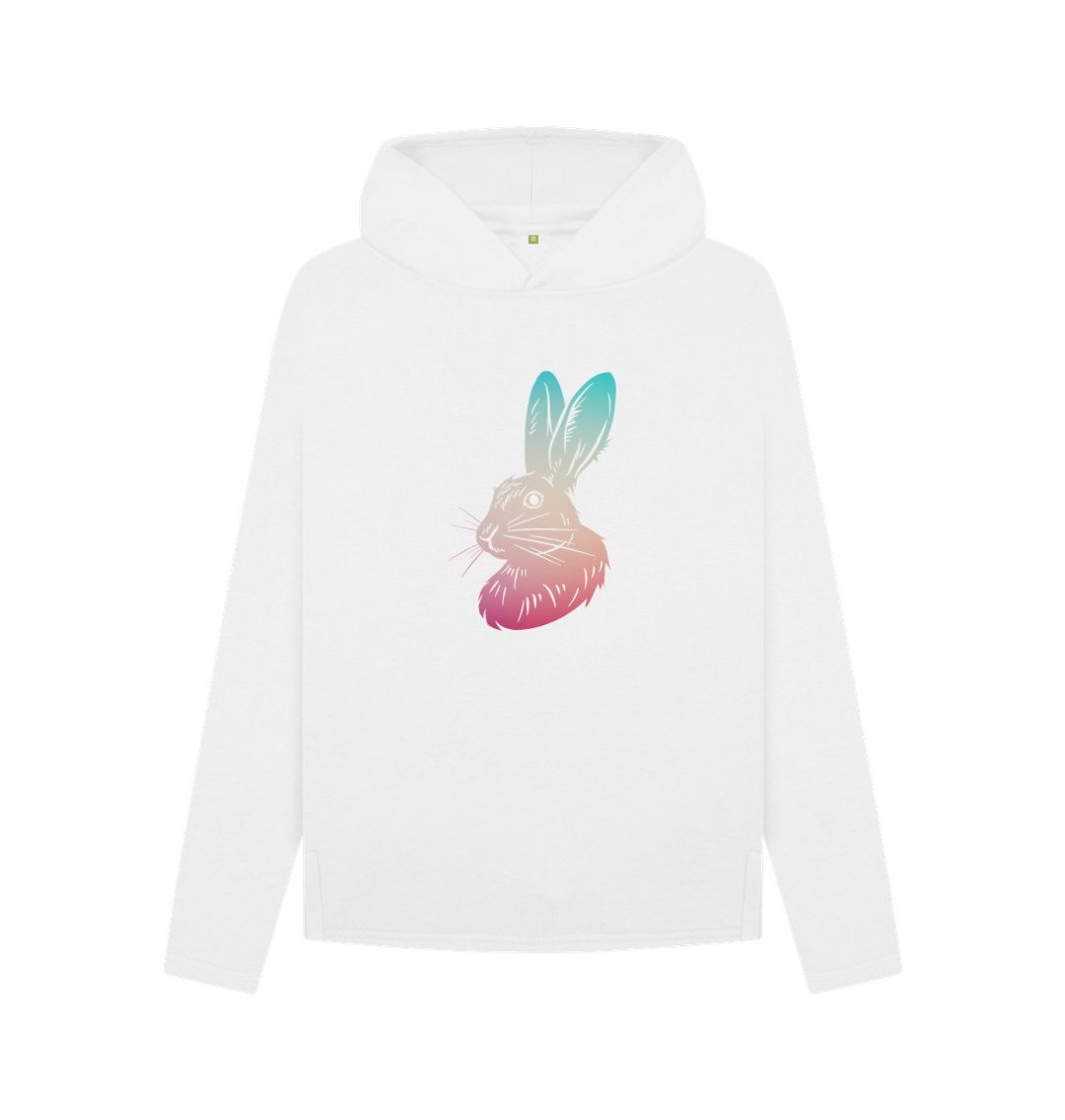 White Women's Hoodie - The Hare