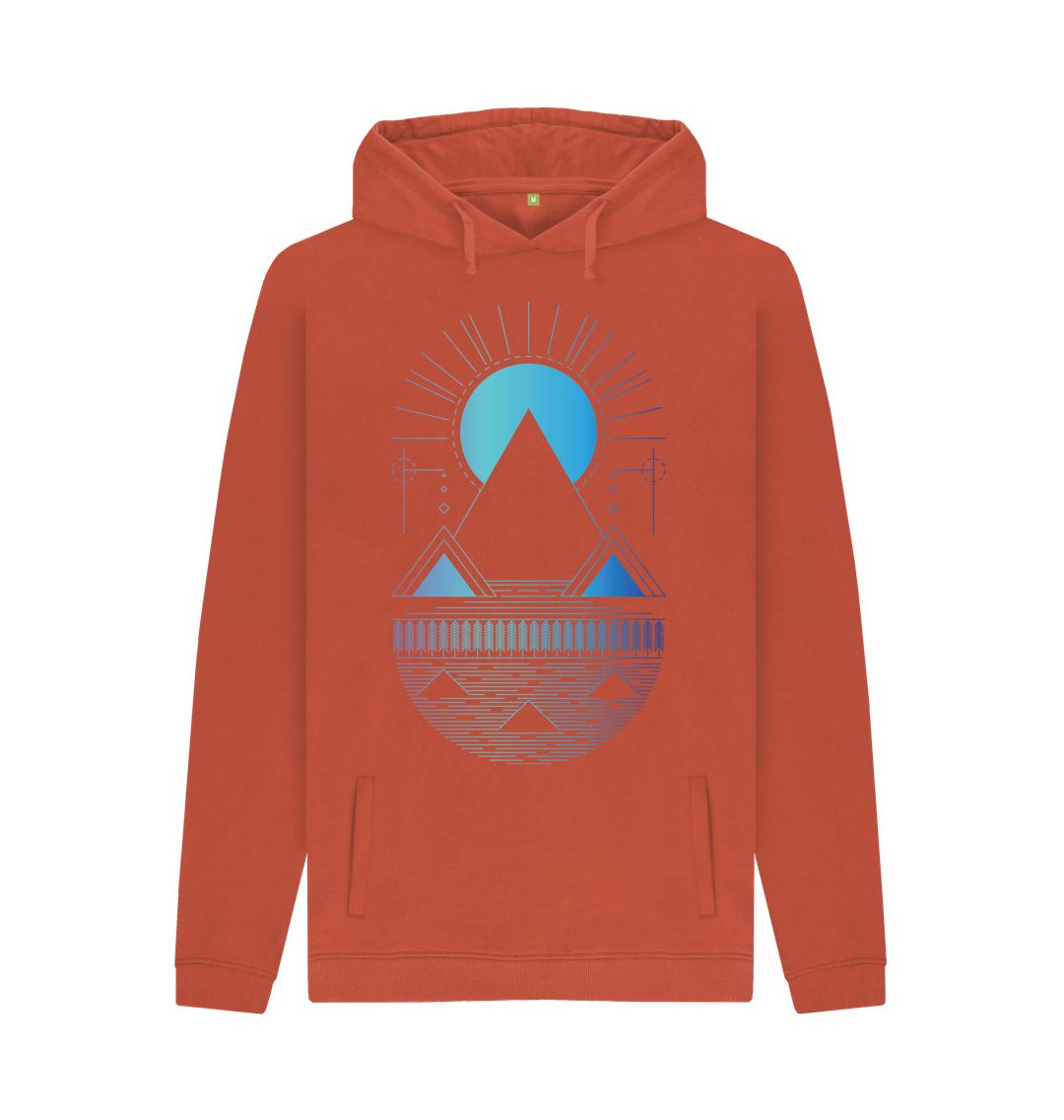 Rust Men's Hoodie - Pyramid