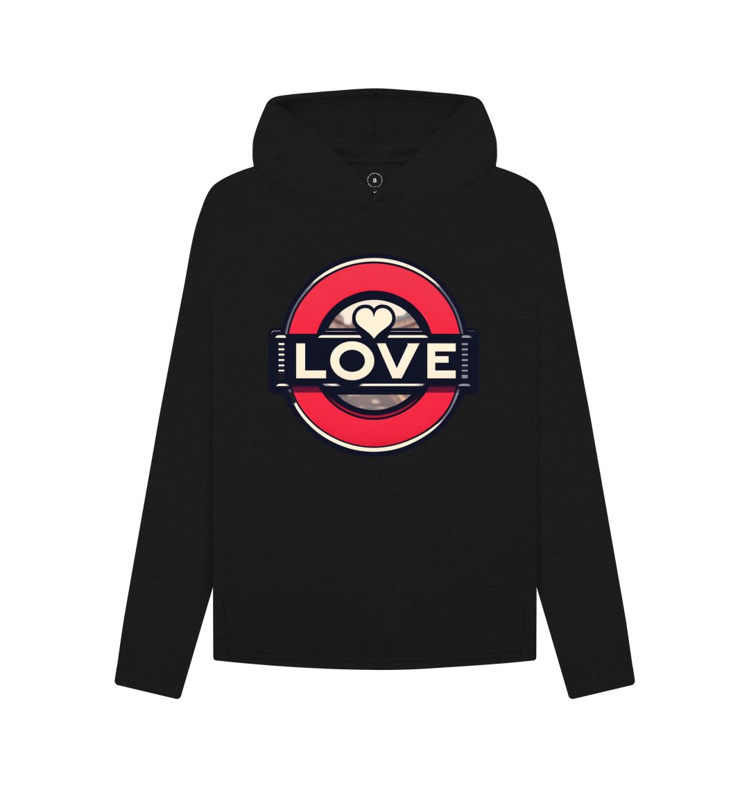 Black Women's Hoodie - Love