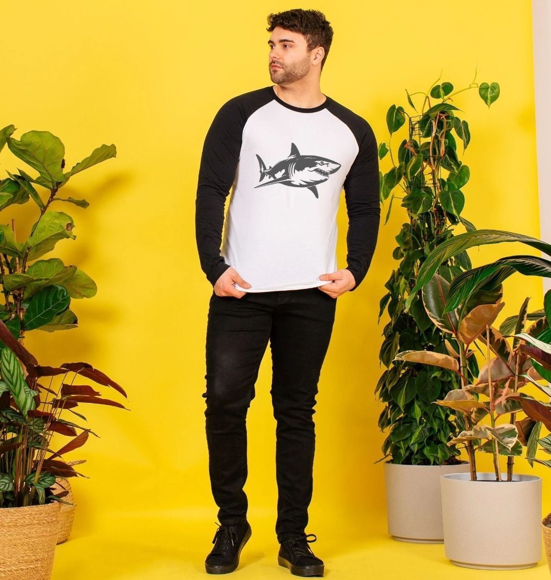 Mens Shark Long Sleeve T-Shirt