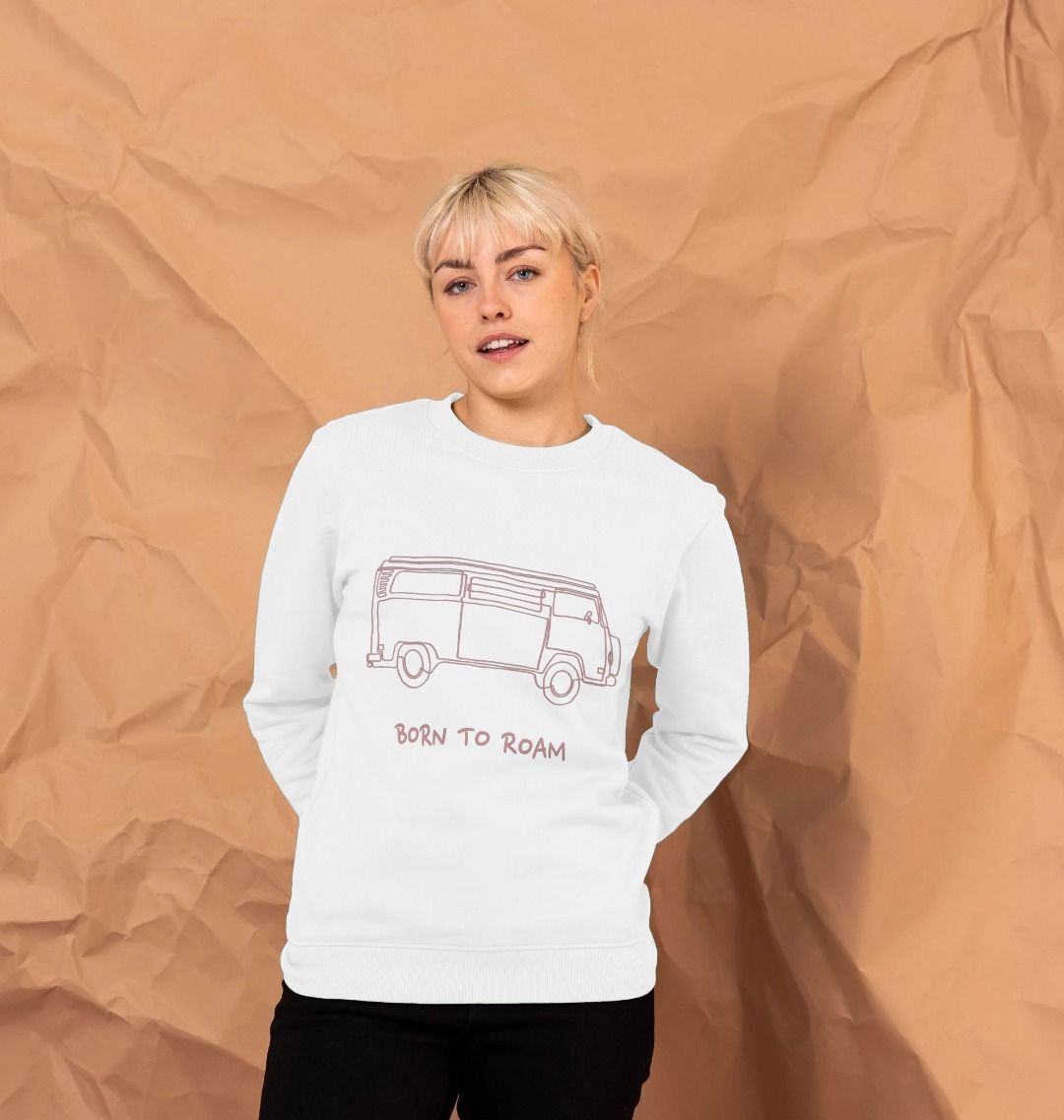 Women's Crew Neck Sweater - Born To Roam