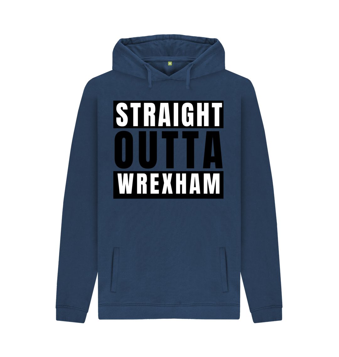 Navy Men's Hoodie - \"Straight Outta Wrexham\"