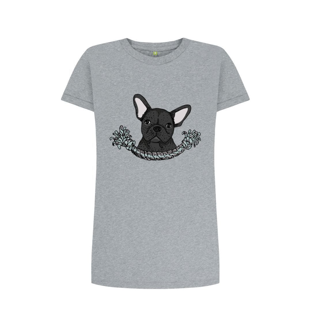 Athletic Grey Women's French Bulldog Dress Tee