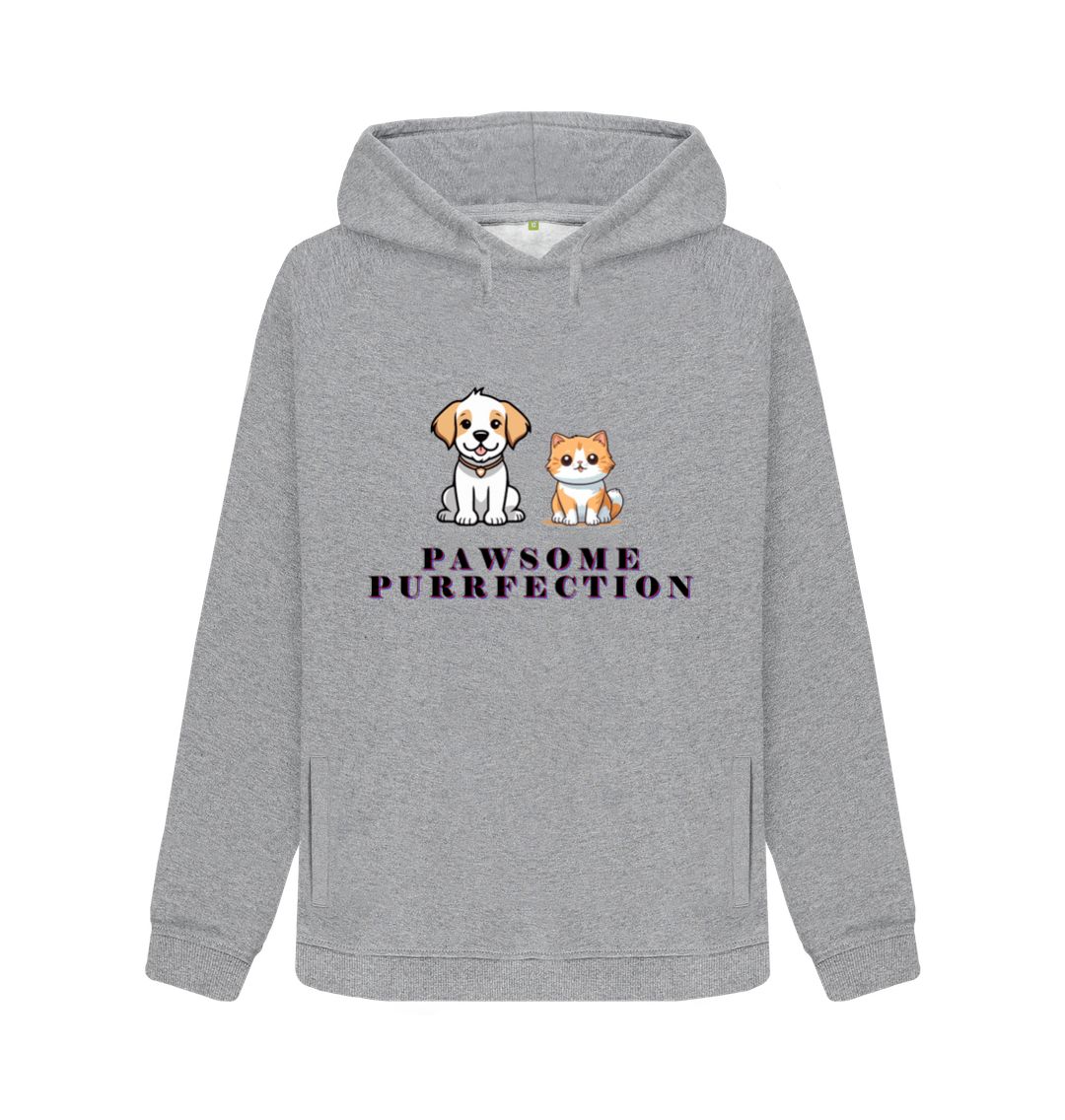 Light Heather Pawsome Purrfection Womens Hoodie